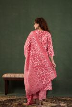 Pink Abstract Printed Cotton Suit Set